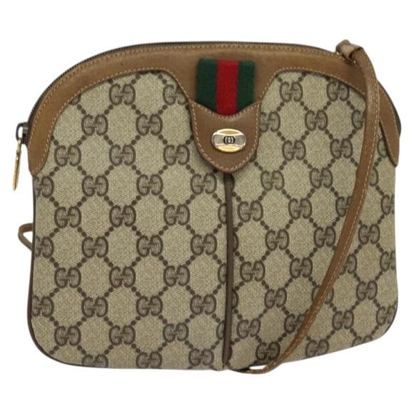 GUCCI GG Supreme Web Sherry Line Shoulder Bag Pvc Beige 98 02 047 - Picture 1 of 16